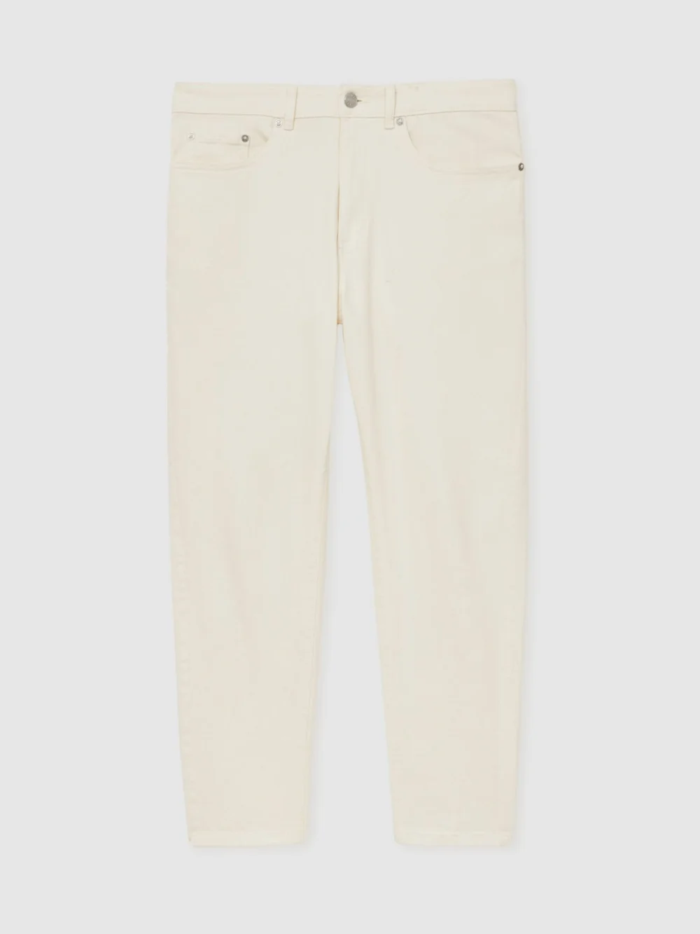 Reiss White Cotton Cropped Jeans, view 2