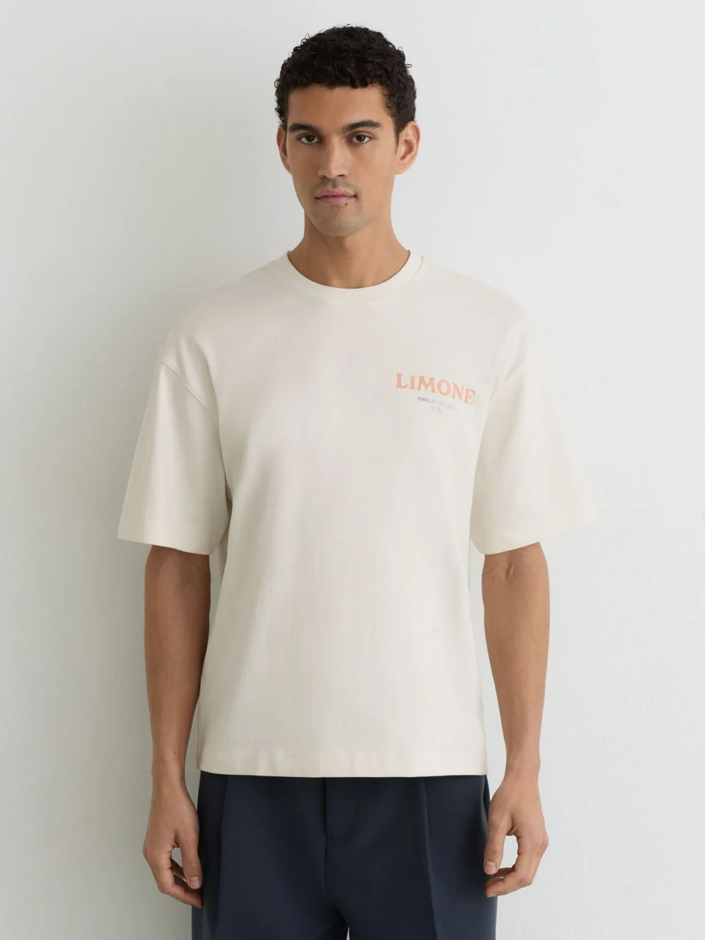 Reiss White Cotton Lemon-print Relaxed-fit T-shirt