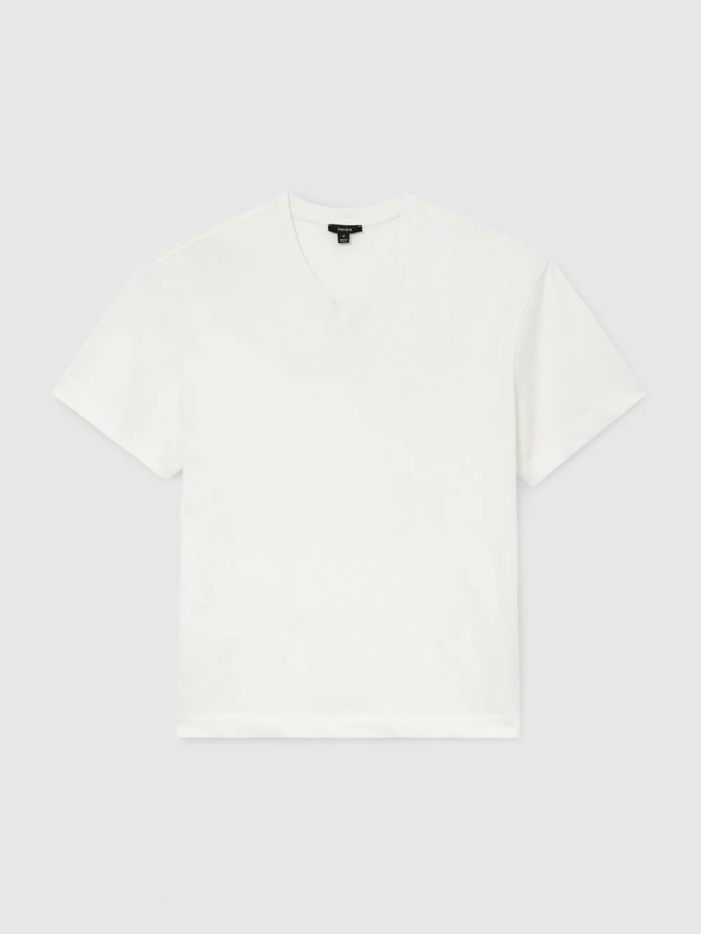 Reiss White Cotton V-neck Relaxed-fit T-shirt, view 2