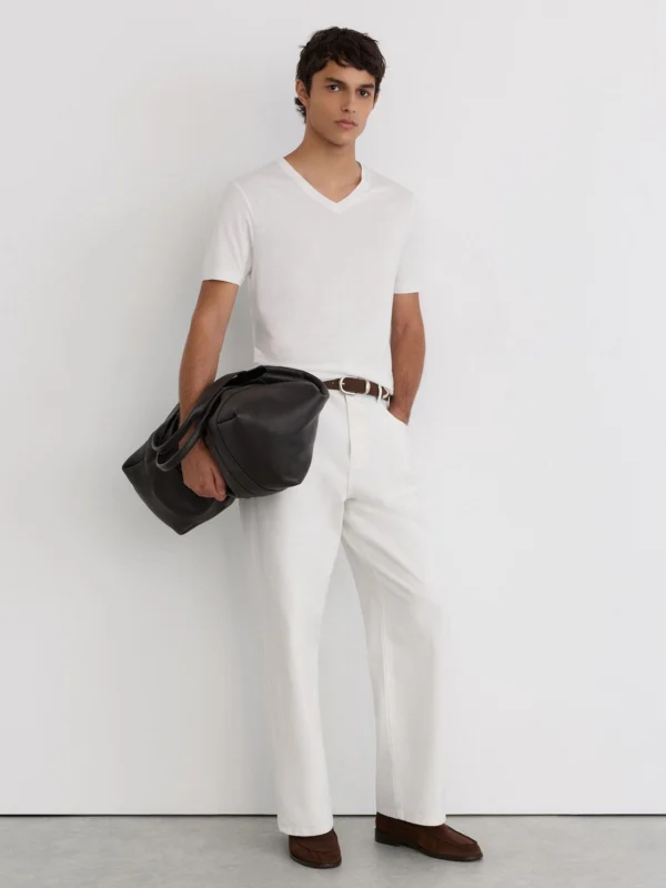 Reiss White Cotton V-neck Tailored-fit T-shirt