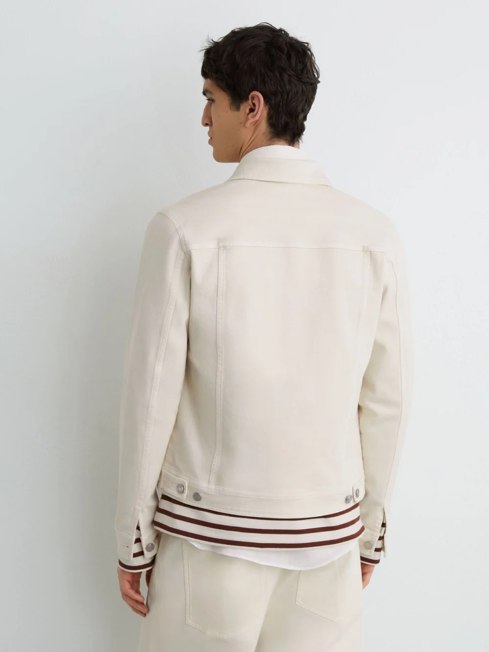 Reiss White Denim Trucker Jacket, view 4