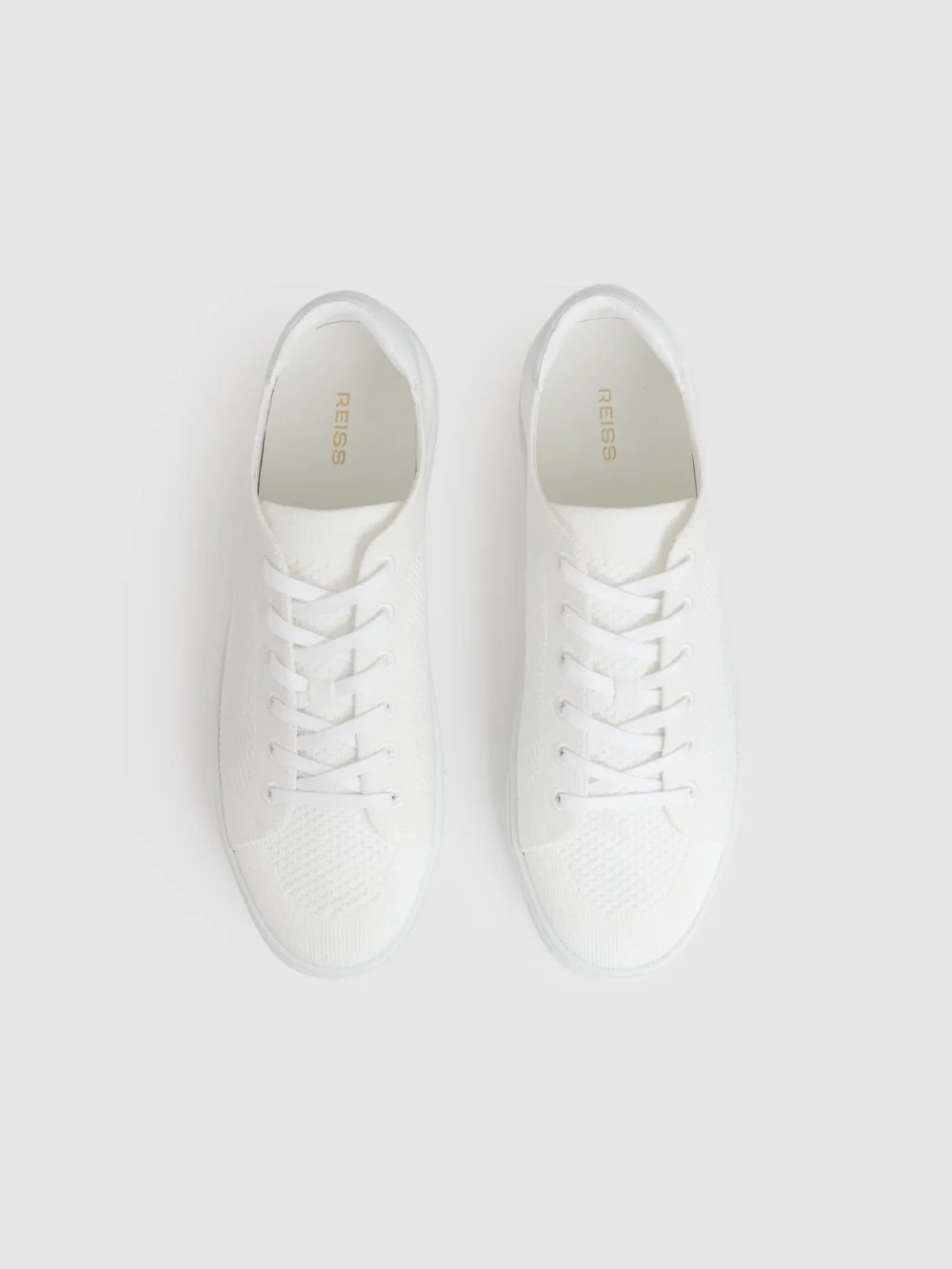 Reiss White Finleyted Low-top Trainers, view 3