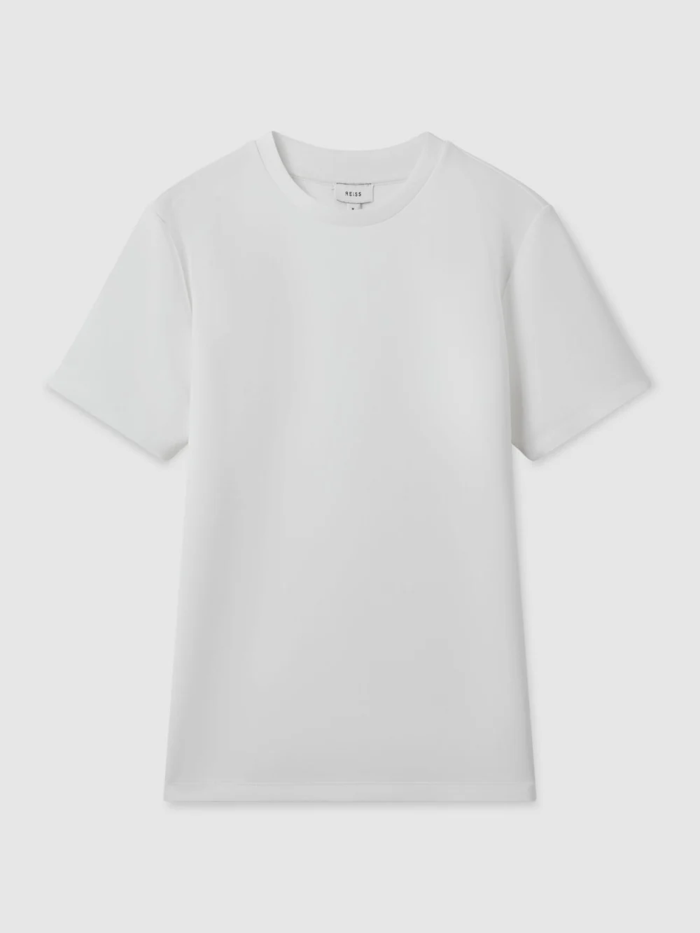 Reiss White Interlock Jersey Crew Neck T-shirt, view 2