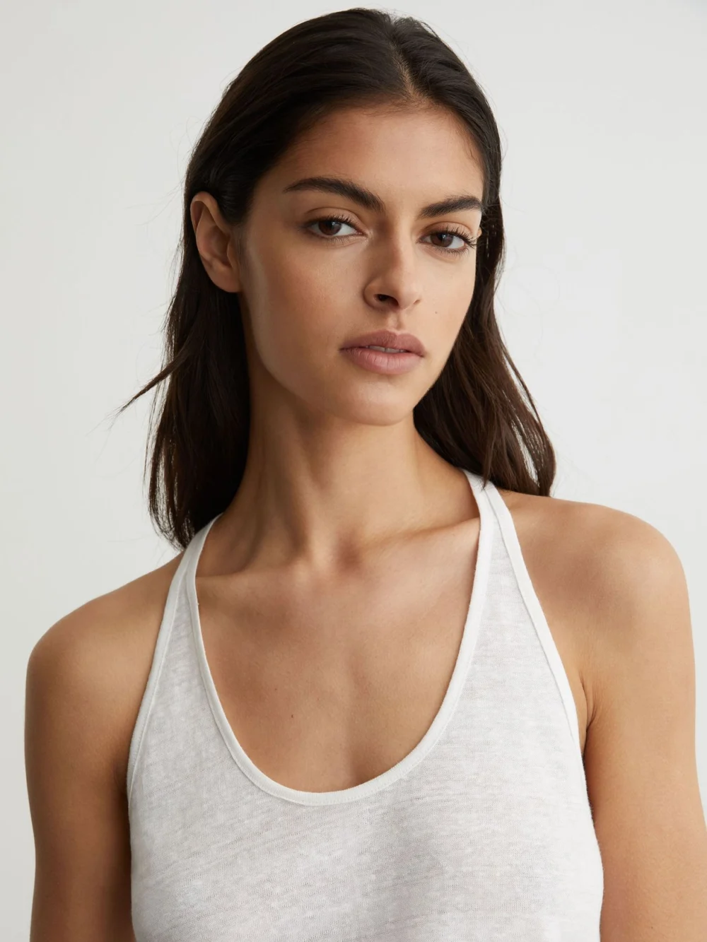 Reiss White Linen Racer-back Vest, view 4