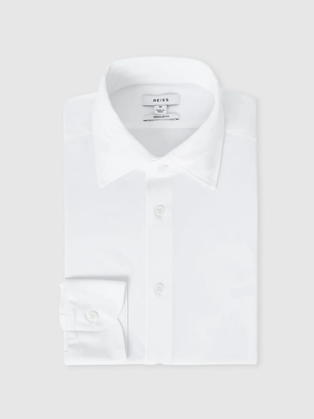 Reiss White Long-sleeve Slim-fit Travel Shirt, view 2