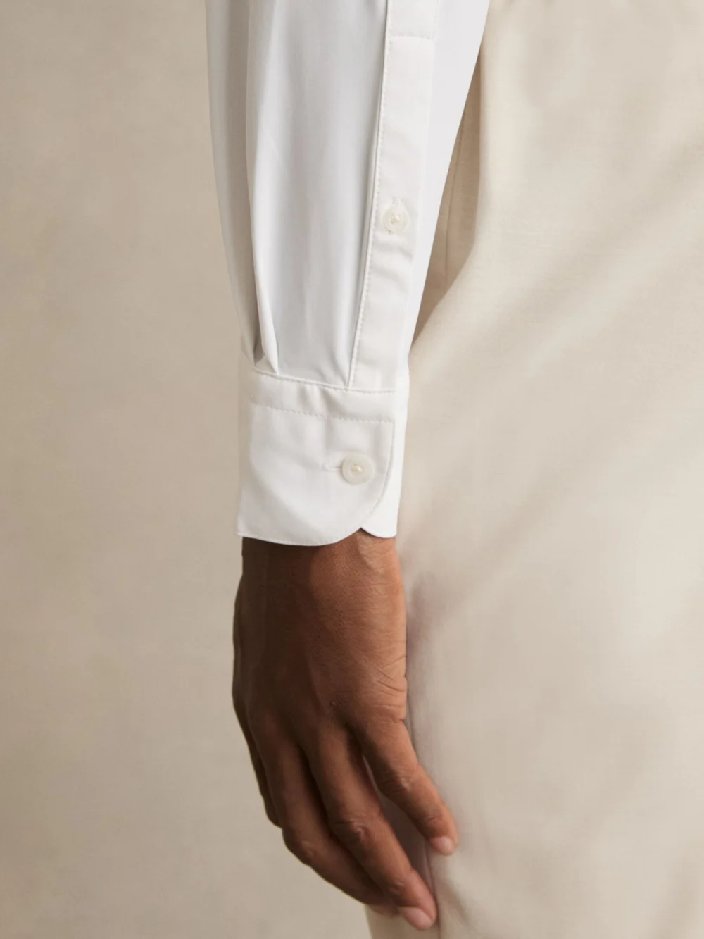Reiss White Long-sleeve Slim-fit Travel Shirt, view 3