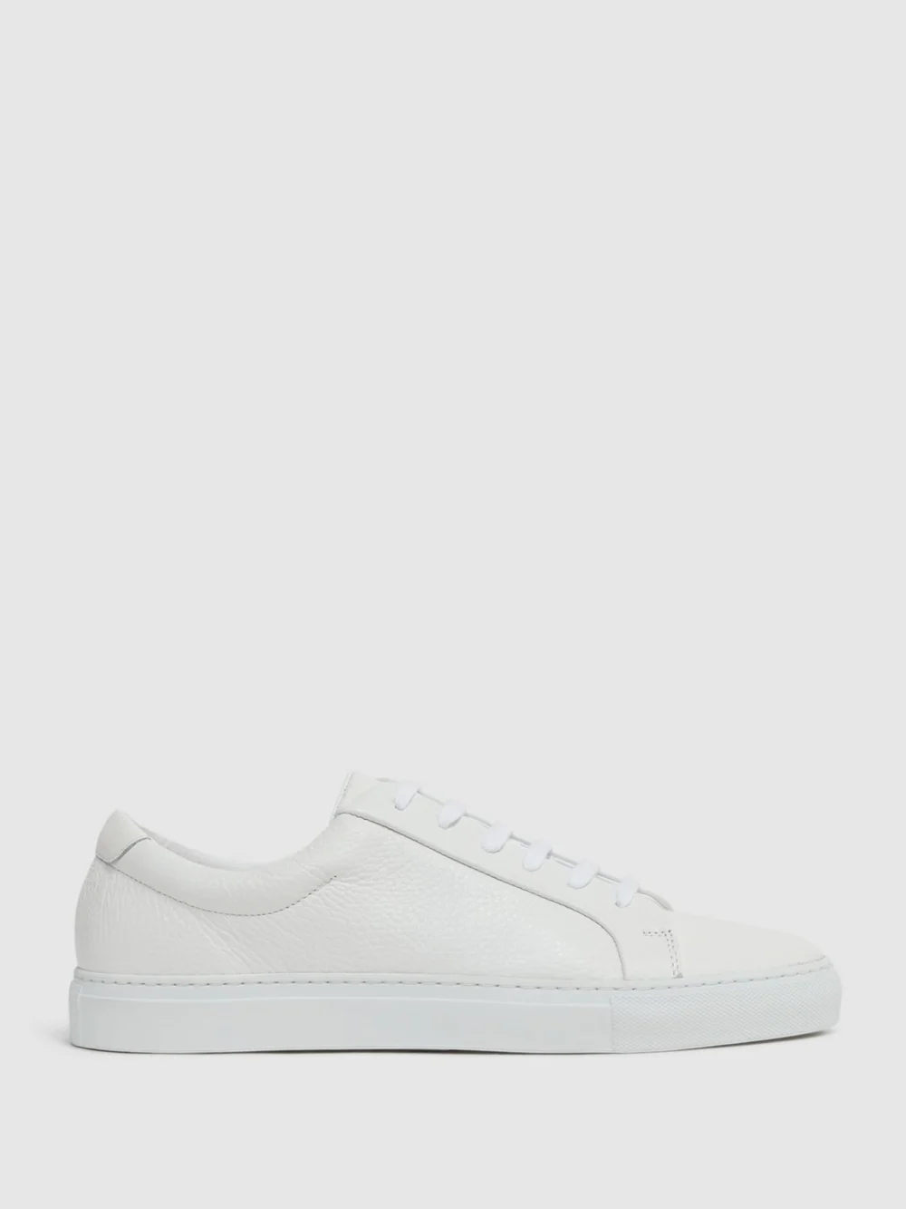 Reiss White Luca Leather Trainers