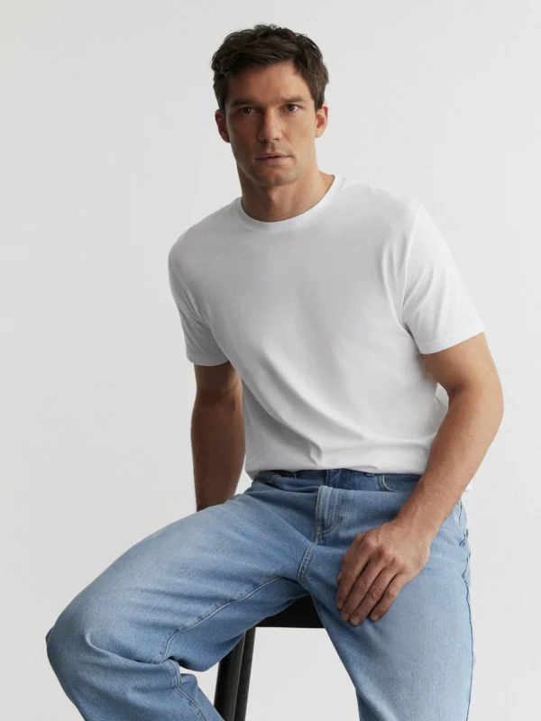 Reiss White Marl Crew Neck T-shirt