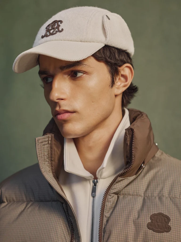 Reiss White Monogram Bouclé Corduroy Trapper Hat,