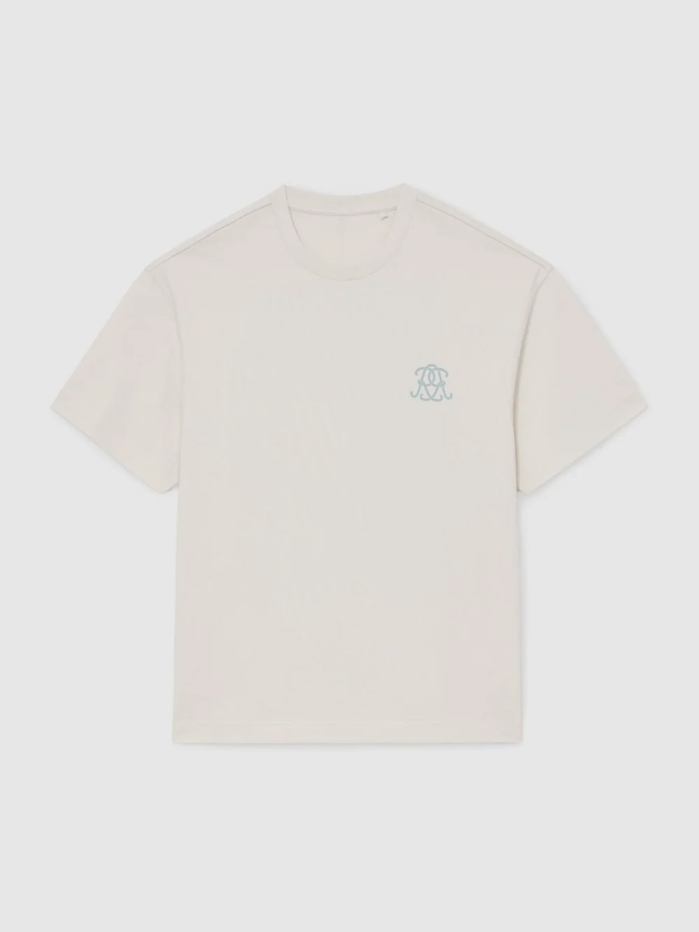 Reiss White Monogram Butter Relaxed-fit T-shirt, view 2