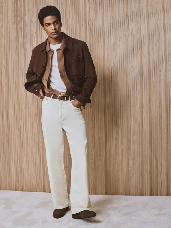 Reiss White Monogram Relaxed-fit Jeans