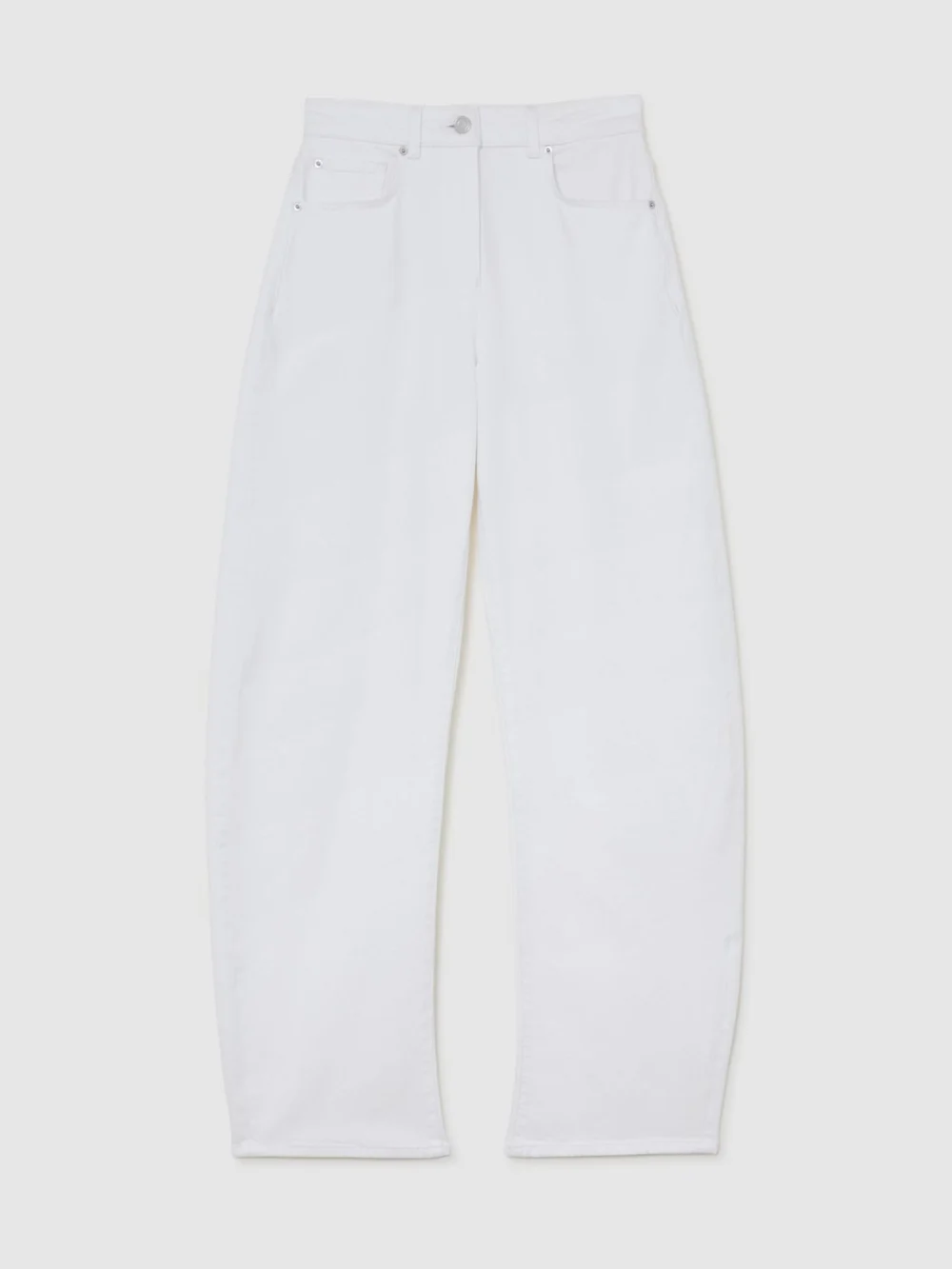 Reiss White Petite Barrel-leg Jeans, view 6