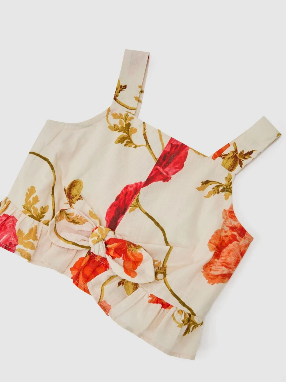 Reiss White Print 13-14 yrs Cotton Printed Crop Top,