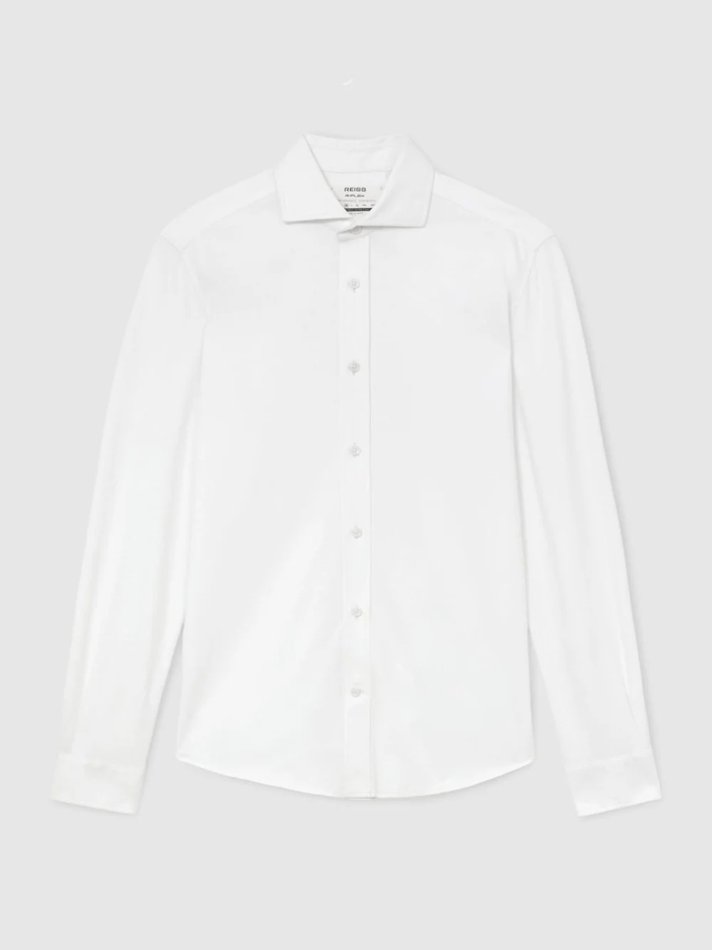 Reiss White R-flex Cotton-blend Stretch Jersey Shirt Slim-fit, view 2