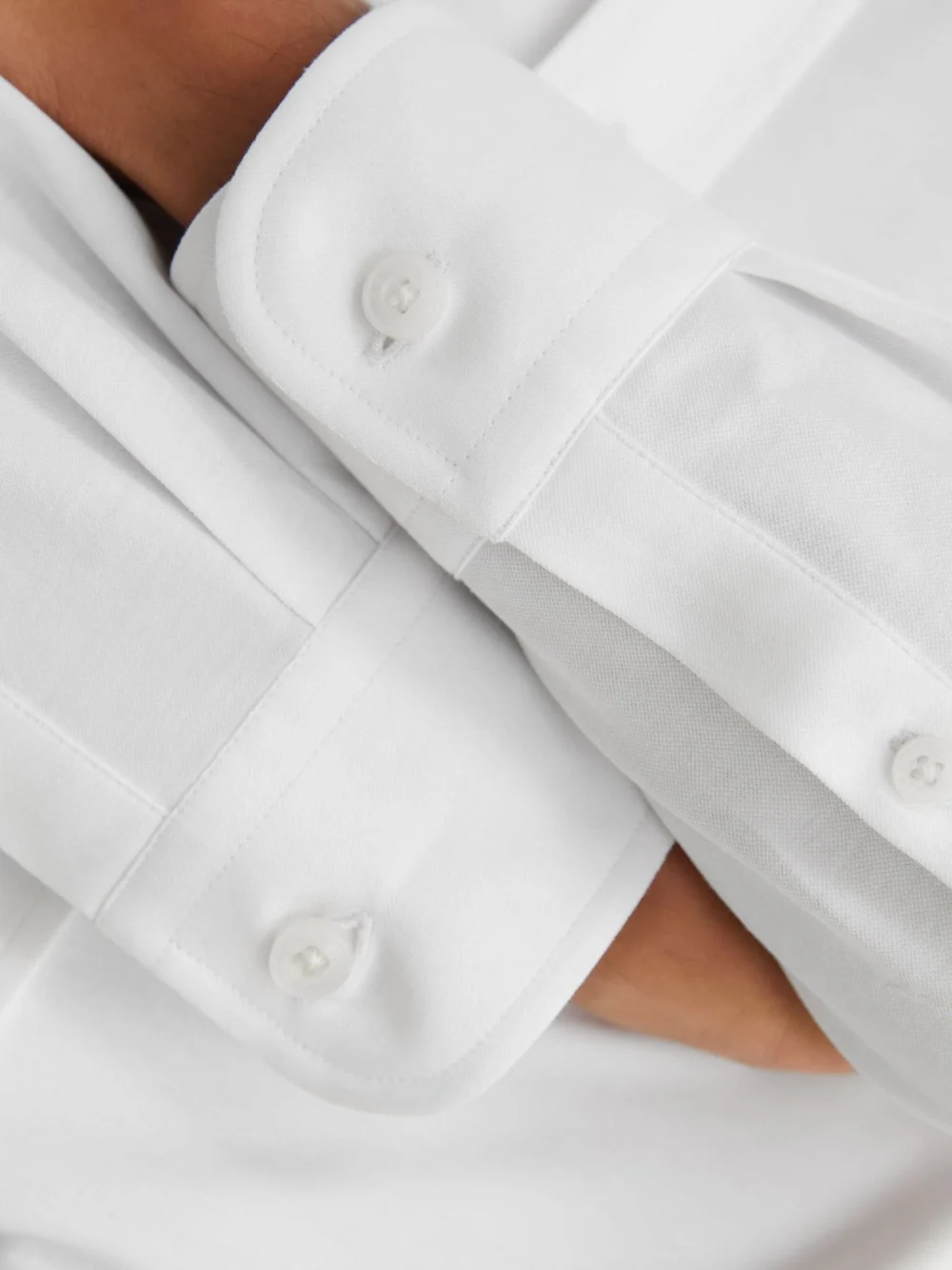 Reiss White R-flex Cotton-blend Stretch Jersey Shirt Slim-fit, view 4