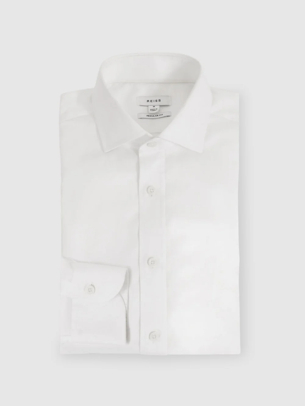 Reiss White Regular Fit Cotton-blend Stretch Shirt, view 2