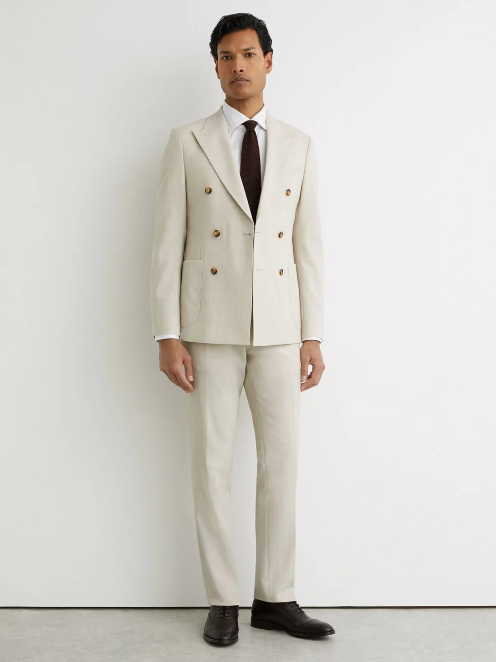 Reiss White Regular Fit Cotton-blend Stretch Shirt, view 3