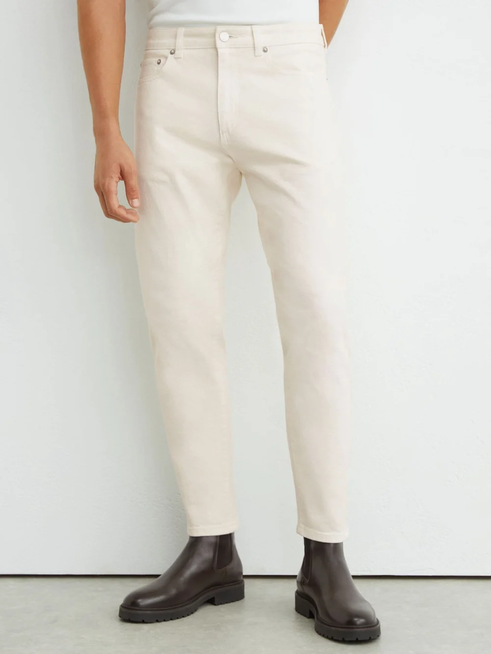 Reiss White Relaxed-fit Cropped Jeans, view 3