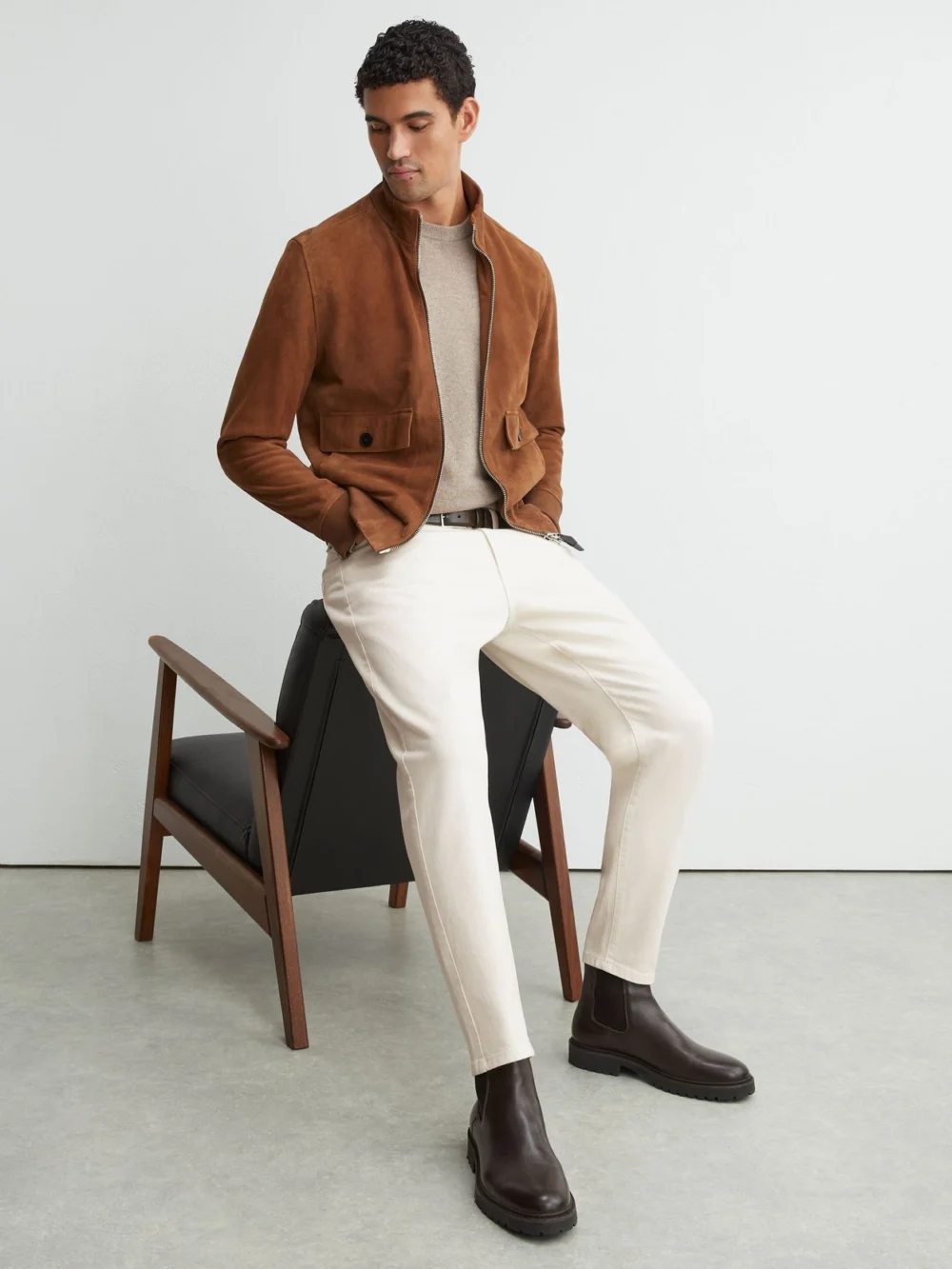 Reiss White Relaxed-fit Cropped Jeans, view 4