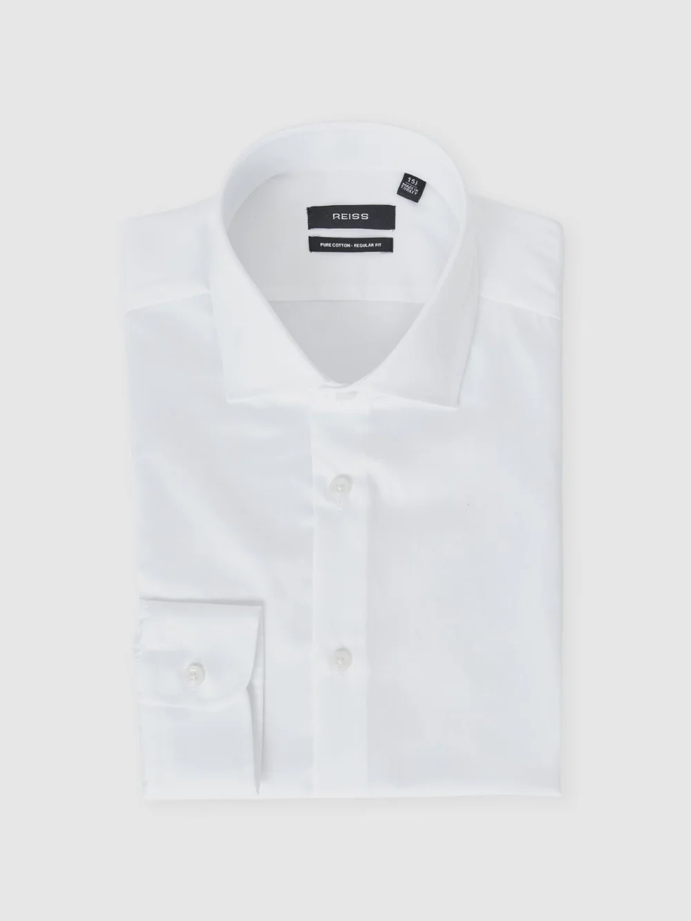 Reiss White Remote Fit Cotton-satin Cutaway-collar Shirt, view 6