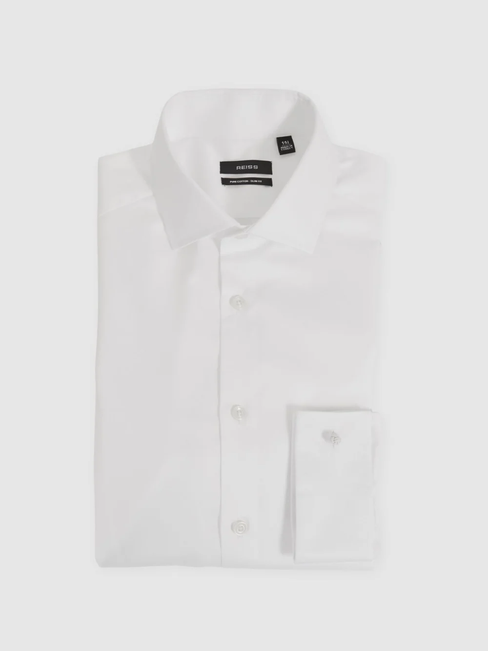 Reiss White Remote Slim Fit Regular-fit Cotton-satin Stripe Shirt, view 2