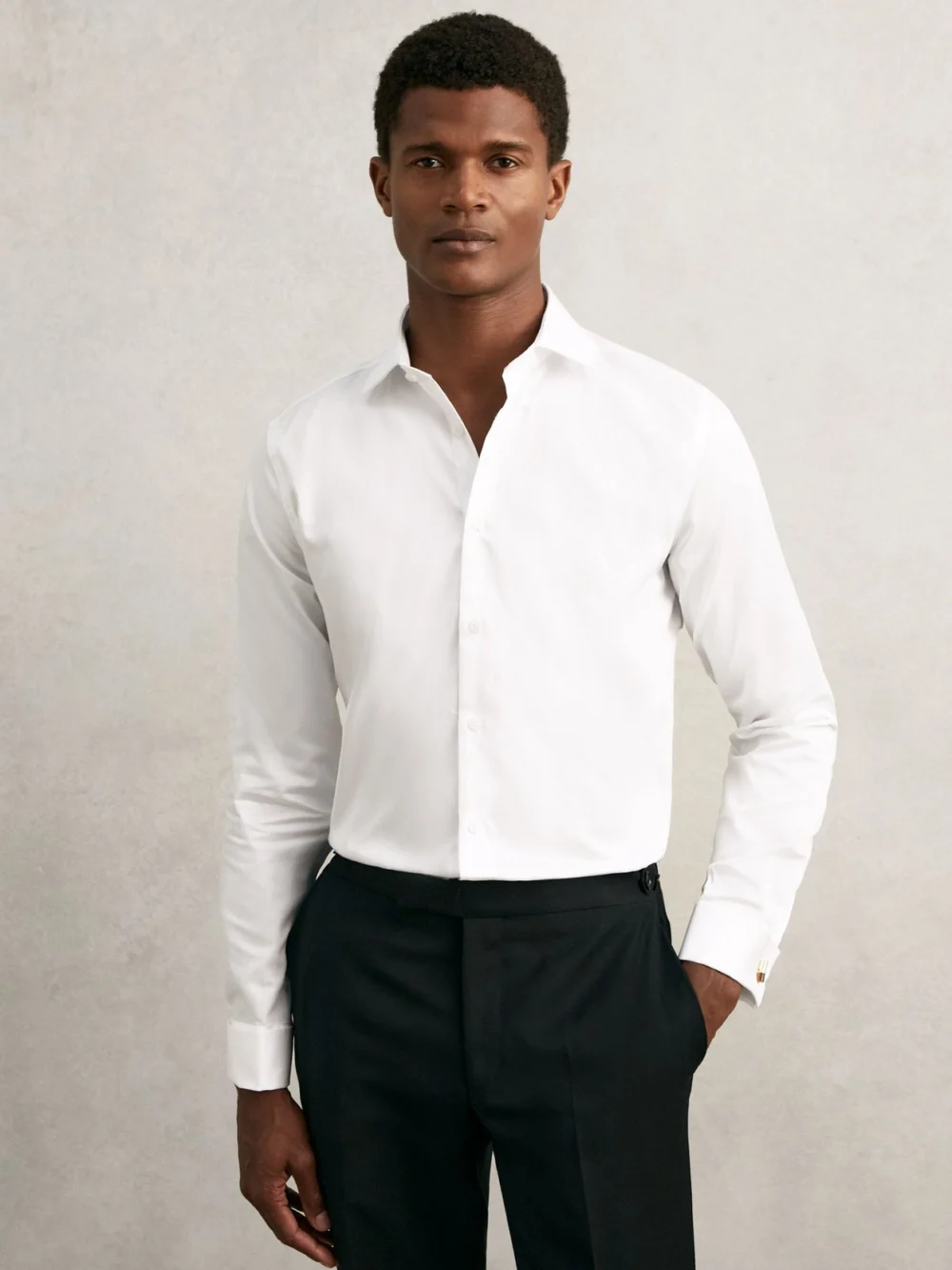 Reiss White Remote Slim Fit Regular-fit Cotton-satin Stripe Shirt, view 5