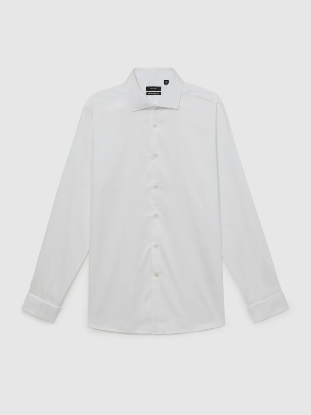 Reiss White Remote Slim Fit Regular-fit Cotton-satin Stripe Shirt, view 6
