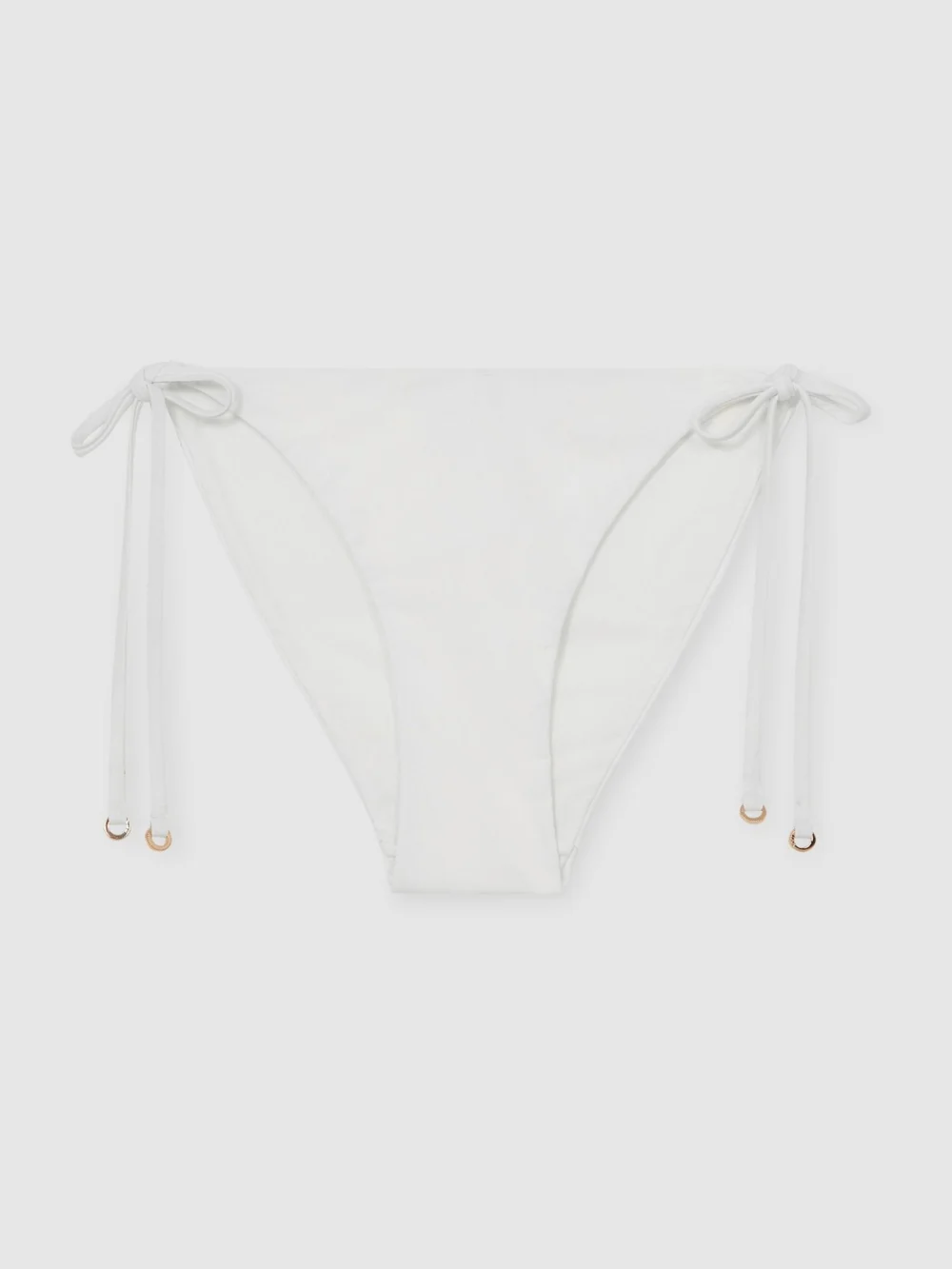 Reiss White Shimmer Side-tie Bikini Bottoms, view 2