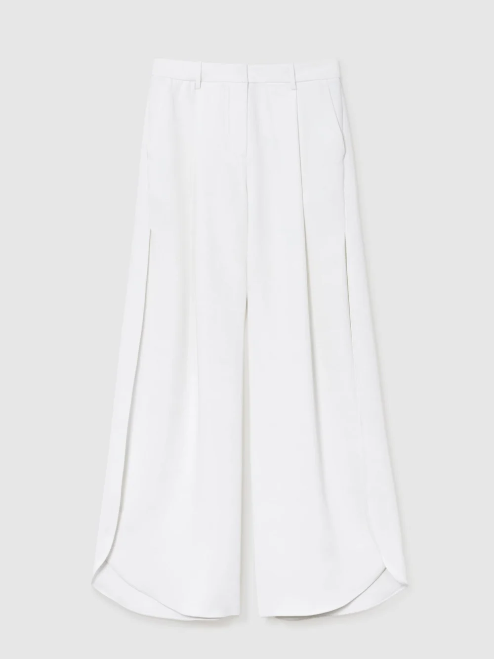 Reiss White Side-split Wide-leg Trousers, view 6