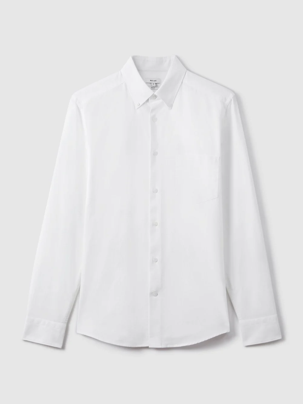 Reiss White Soft Wash Button Down Oxford Shirt, view 2