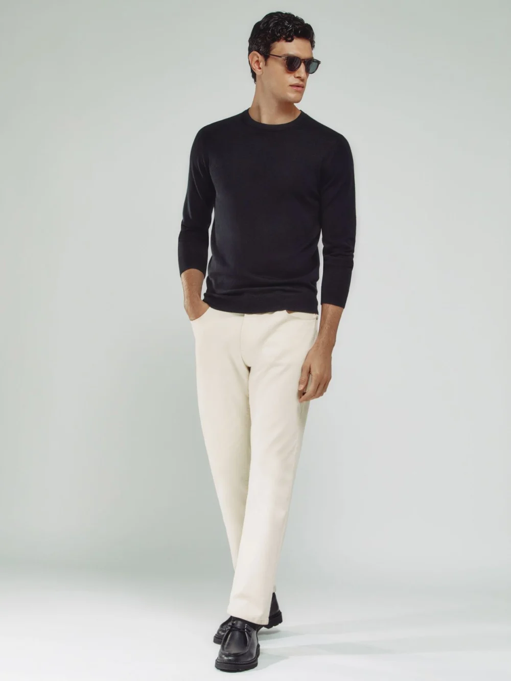 Reiss White Straight-leg Jeans, view 4