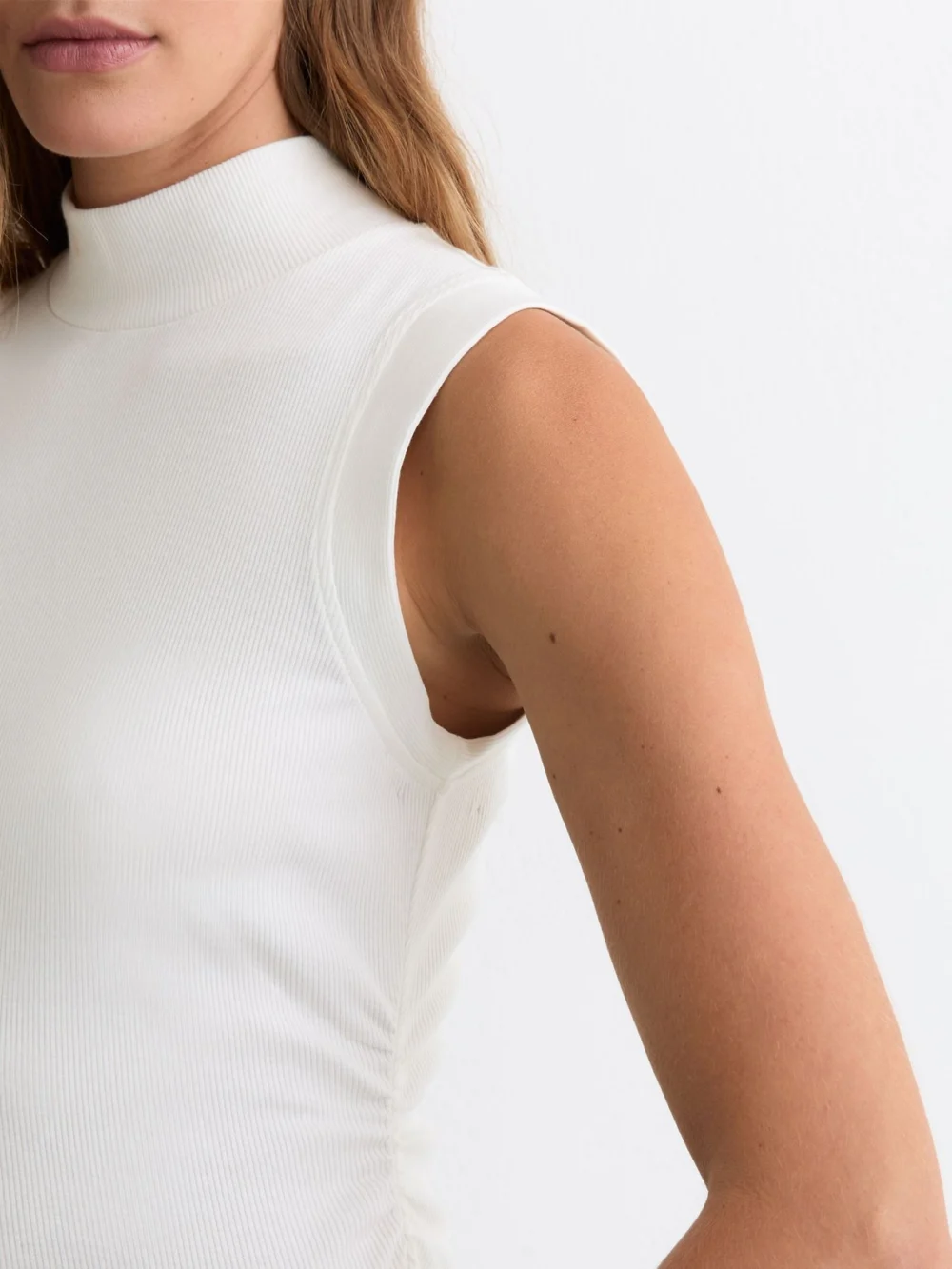 Reiss White Stretch-cotton High-neck Vest, view 4