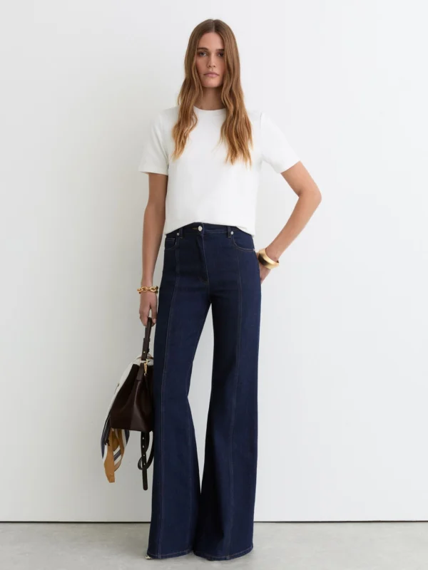 Reiss White Stretch-cotton Ribbed-neck T-shirt