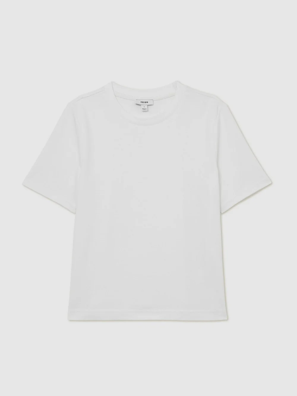 Reiss White Stretch-cotton Ribbed-neck T-shirt, view 2