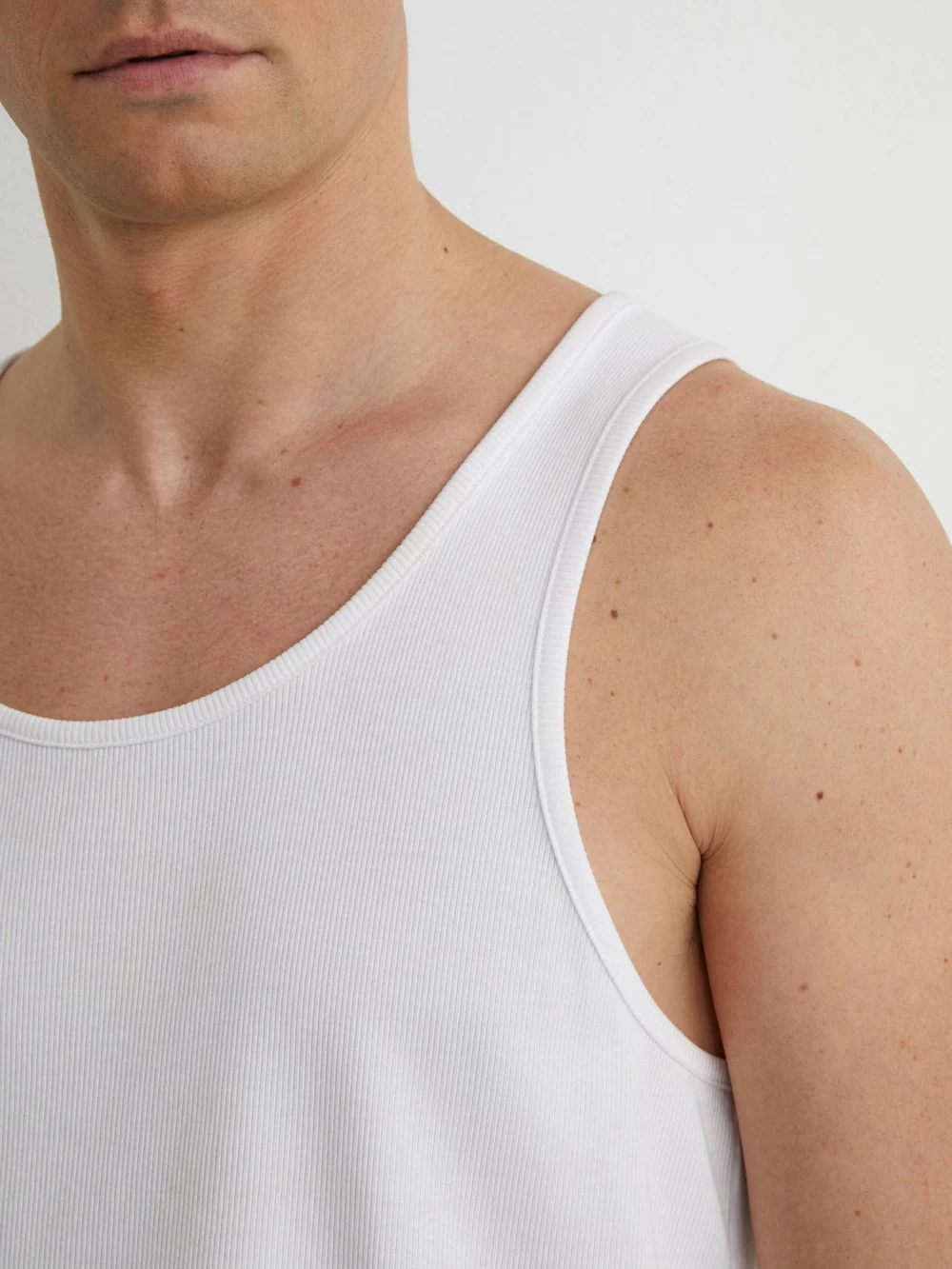 Reiss White Stretch-cotton Ribbed Vest, view 4