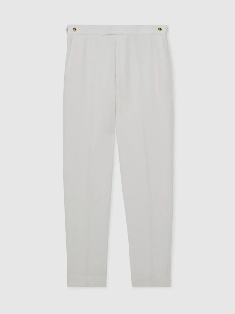 Reiss White Tailored Fit Linen-twill Tailored-fit Suit Trousers, view 2