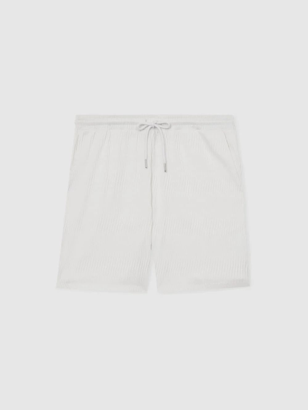 Reiss White Textured-wave Drawstring Shorts, view 2