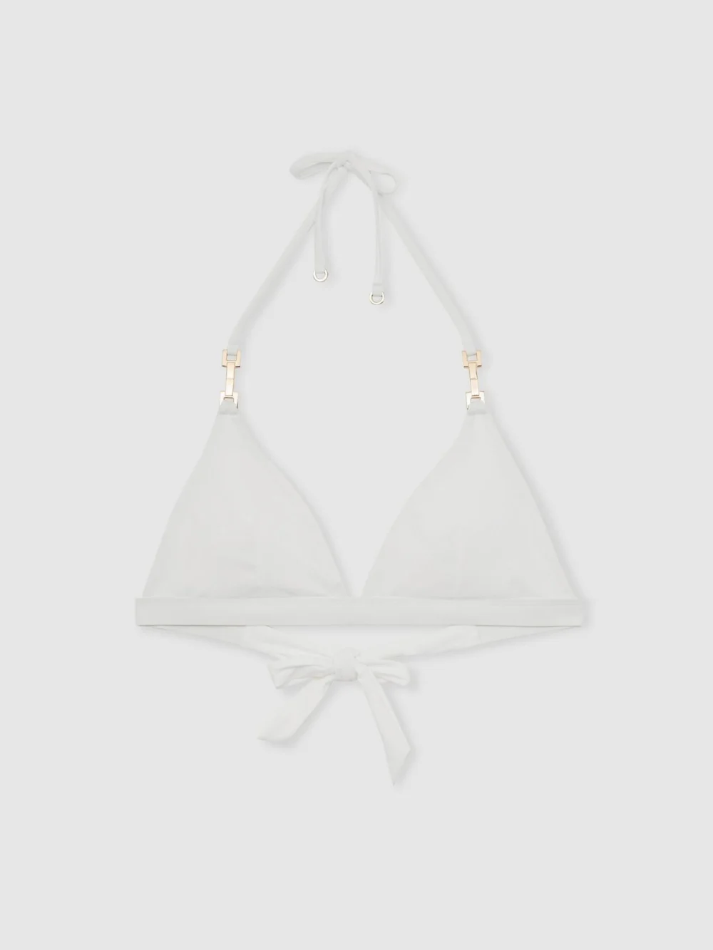 Reiss White Triangle Halter-neck Bikini Top, view 2