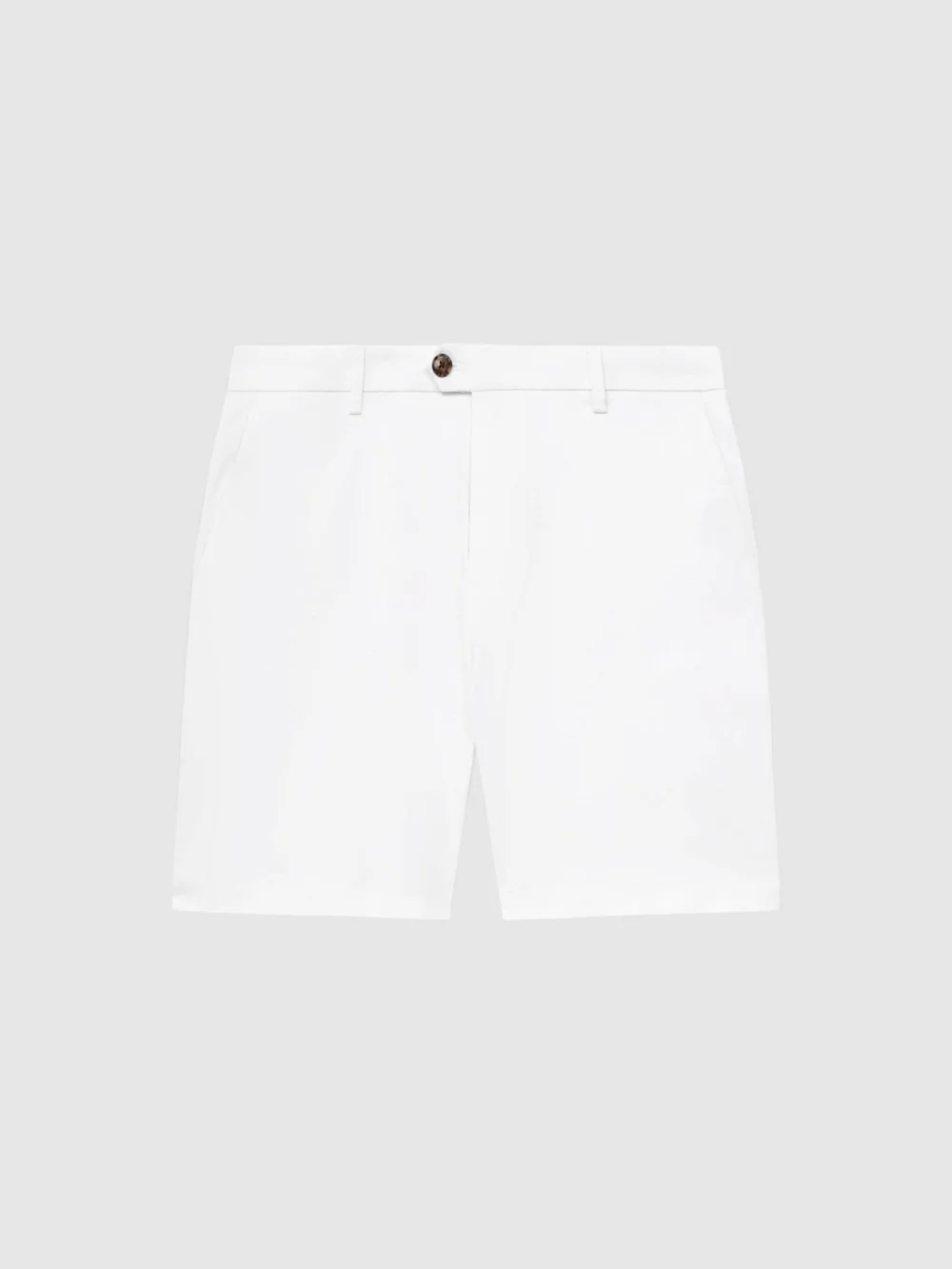 Reiss White Wickethort Length Cotton Chinohorts Withtretch, view 3