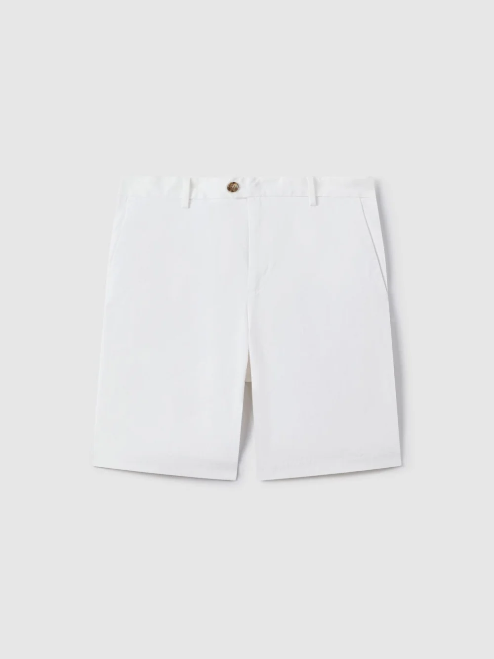 Reiss White Wickethort Length Cotton Chinohorts Withtretch, view 6