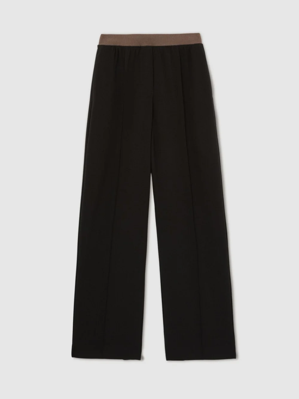 Reiss Wilde Women's Black Wide-leg Elasticated-waist Trousers, view 6