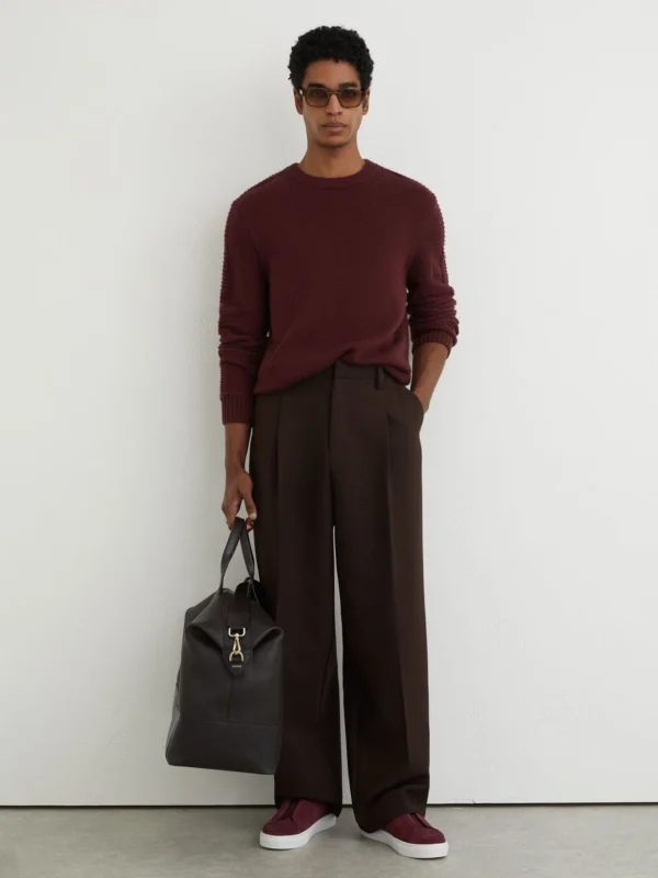 Reiss Wine Red Suede Slip-on Elasticated Trainers