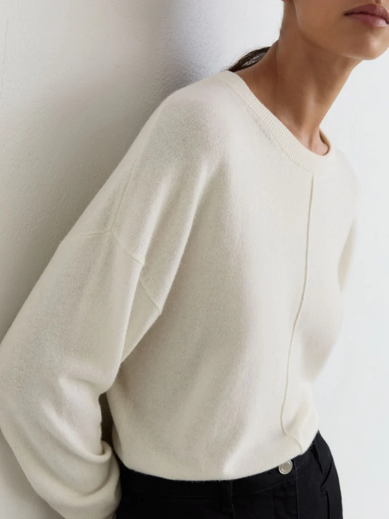 Reiss Wool-blend Reverse-seam Jumper with Cashmere