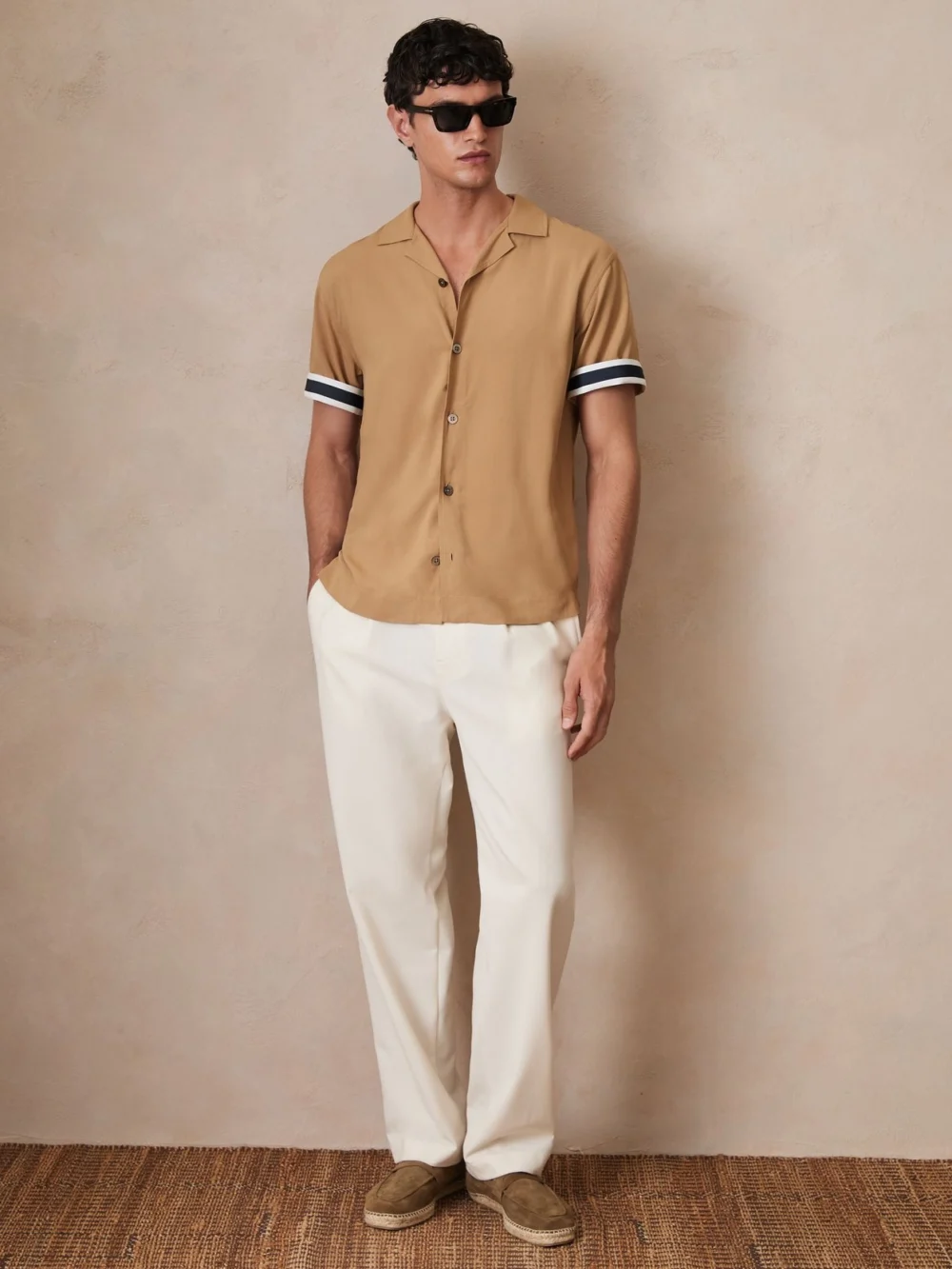 Reiss x Ché Camel | Stripe-cuff Shirt, view 4
