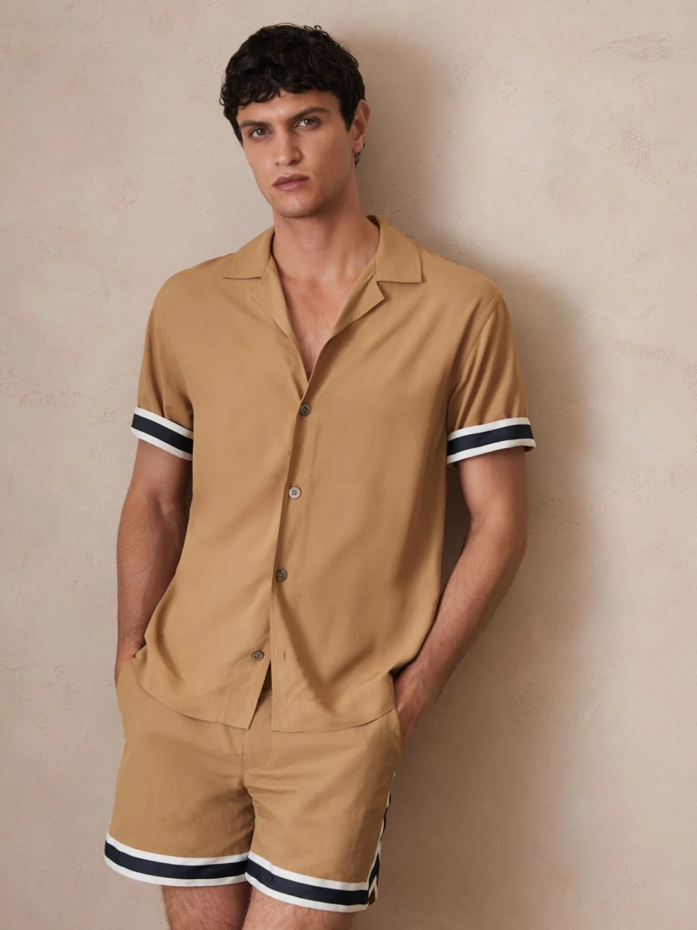Reiss x Ché Camel | Stripe-cuff Shirt, view 5