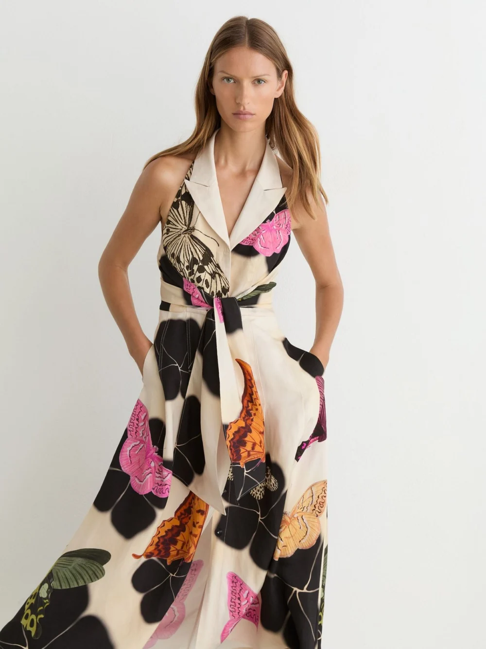 Reiss X NYBG Butterfly-print Midi Dress, view 4
