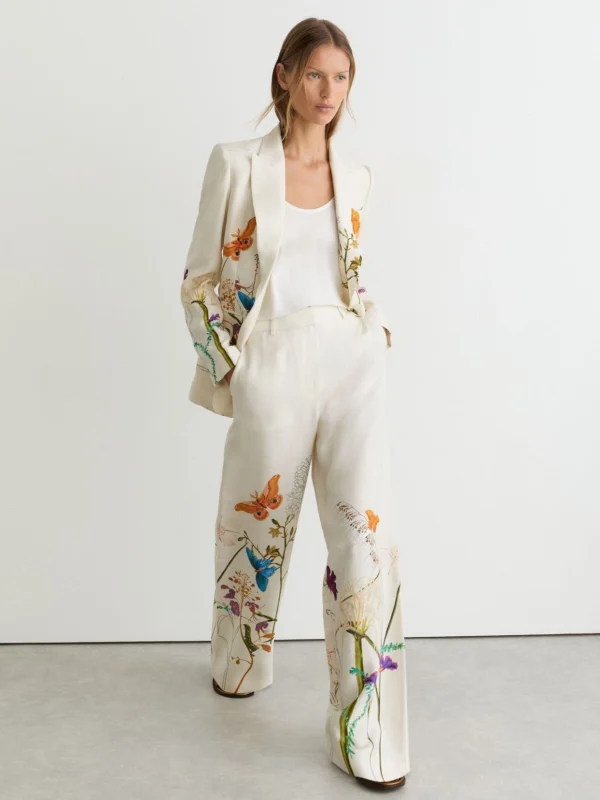 Reiss X NYBG Printed Wide-leg Suit Trousers
