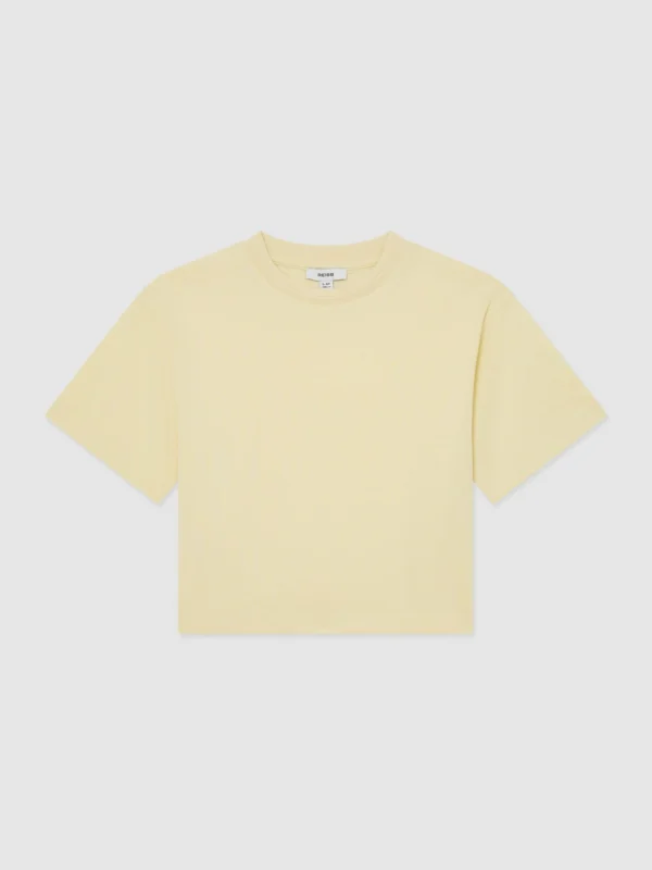 Reiss Yellow 13-14 yrs Cotton Ribbed-neck Oversized T-shirt,