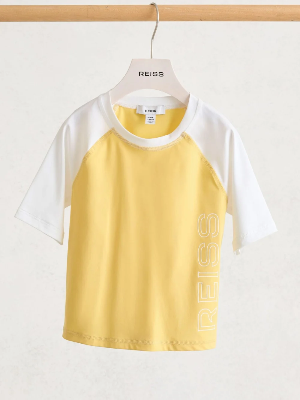 Reiss Yellow 3-9 yrs Colour-block Logo Rash Top