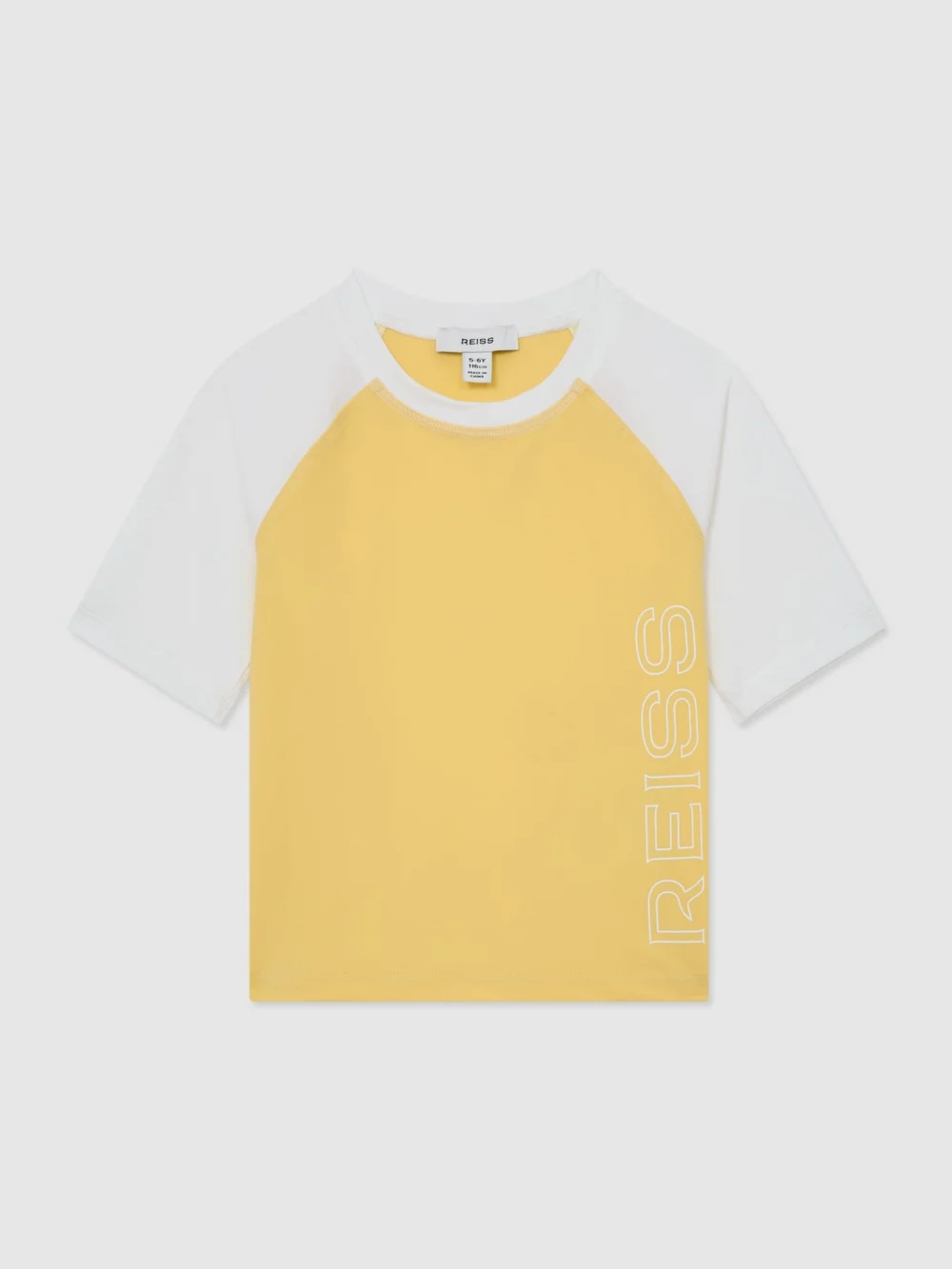 Reiss Yellow 3-9 yrs Colour-block Logo Rash Top, view 2